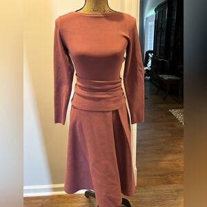 Elegant Long Sleeve Mauve Dress